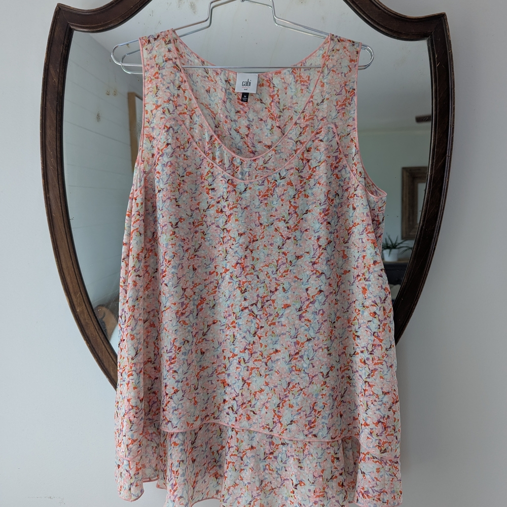 CAbi 532 Women's Floral Sleeveless Top - Multicolor
